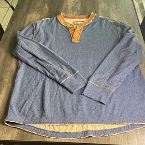Carbon2Cobalt Blue Long Sleeve Henley Shirt